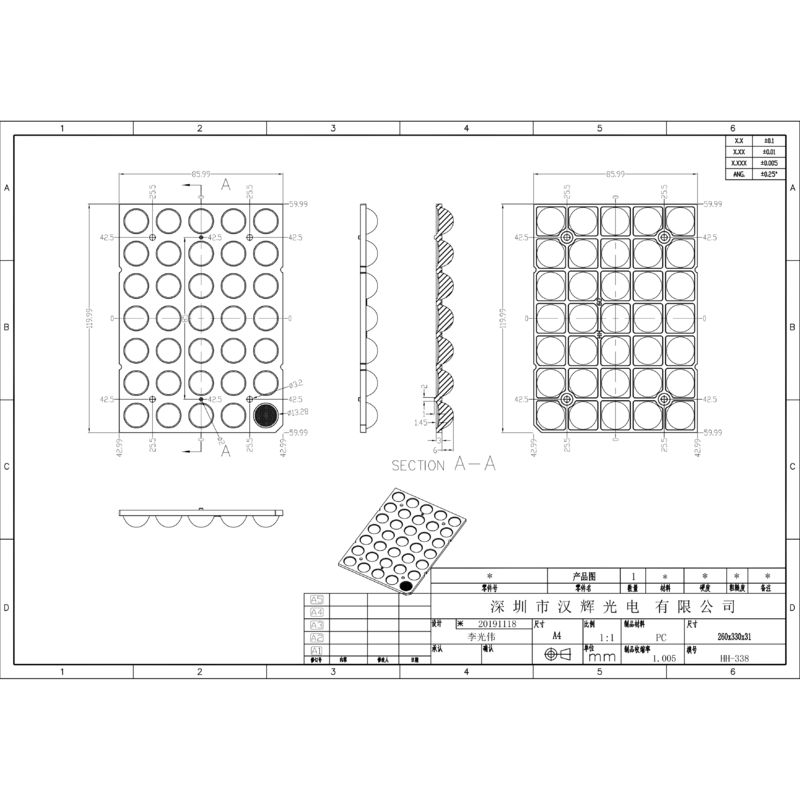 140pcs 3030 LED Lens 120x86mm 60°/90° Beam Angle for Flood Light